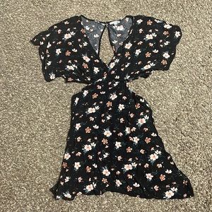 Cut Out Floral Dress